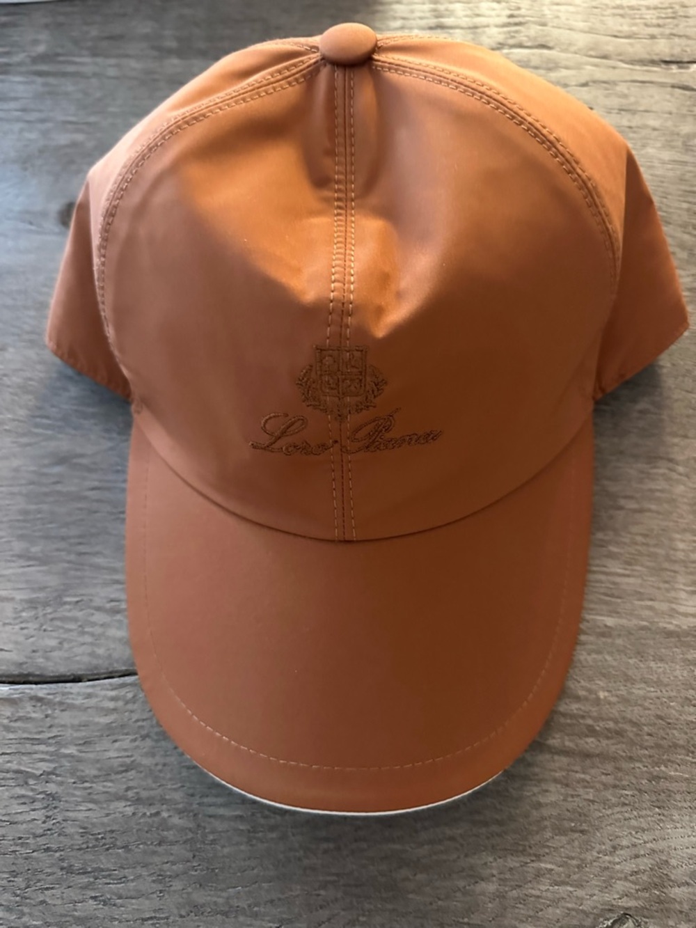 Loro Piana Tan Leather-Look Baseball Cap